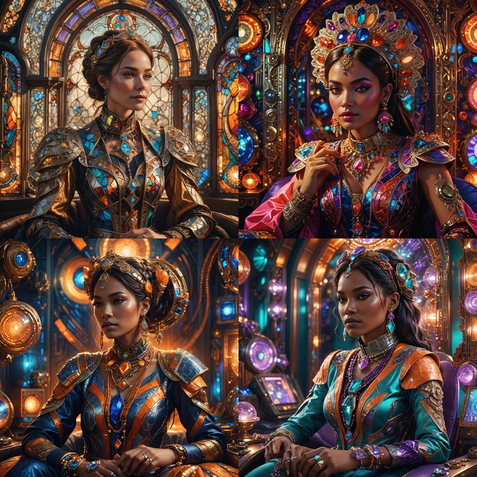 Woman in Colorful Clothing: Hyperrealistic Digital Portrait