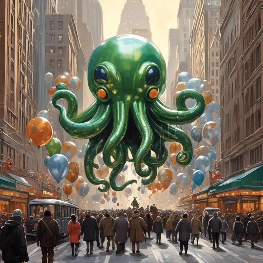 Cthulhu Balloon in Thanksgiving Day Parade