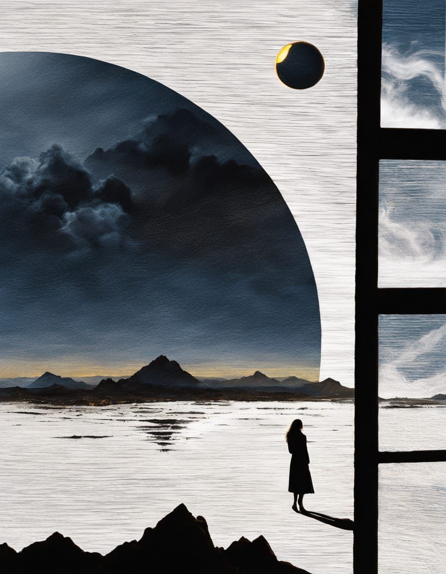 Surreal Steelscape: A Salvador Dali Inspired Oil Painting