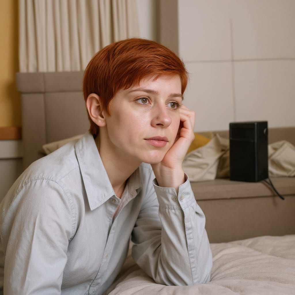 Photorealistic Copper Red Hair Portrait