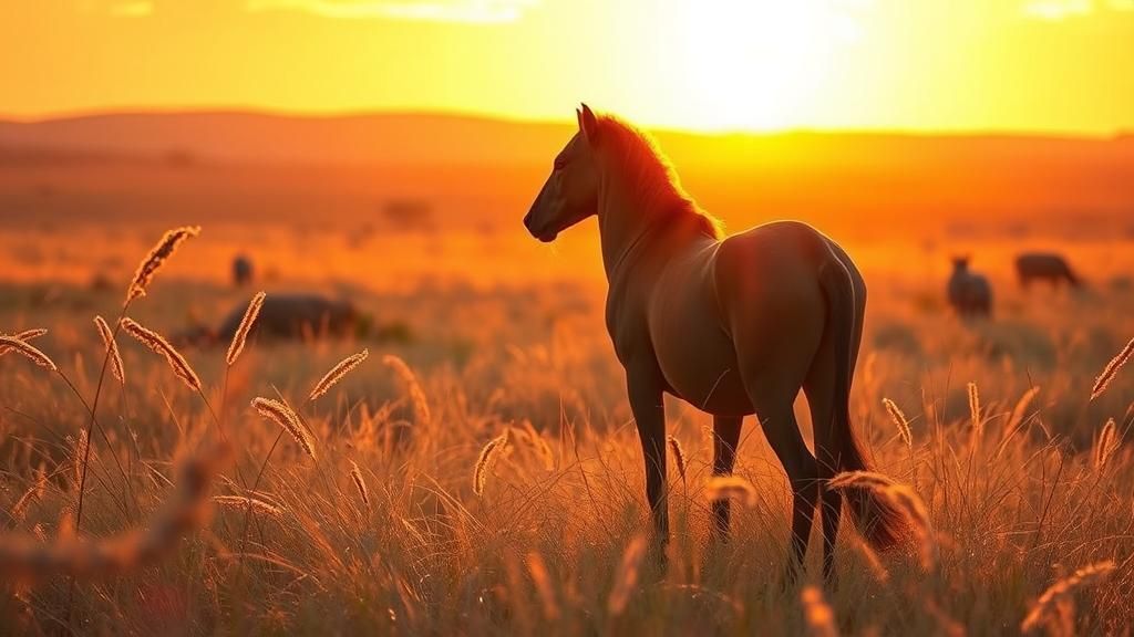 Savanah in Golden Savannah at Sunset: Old Masters Style