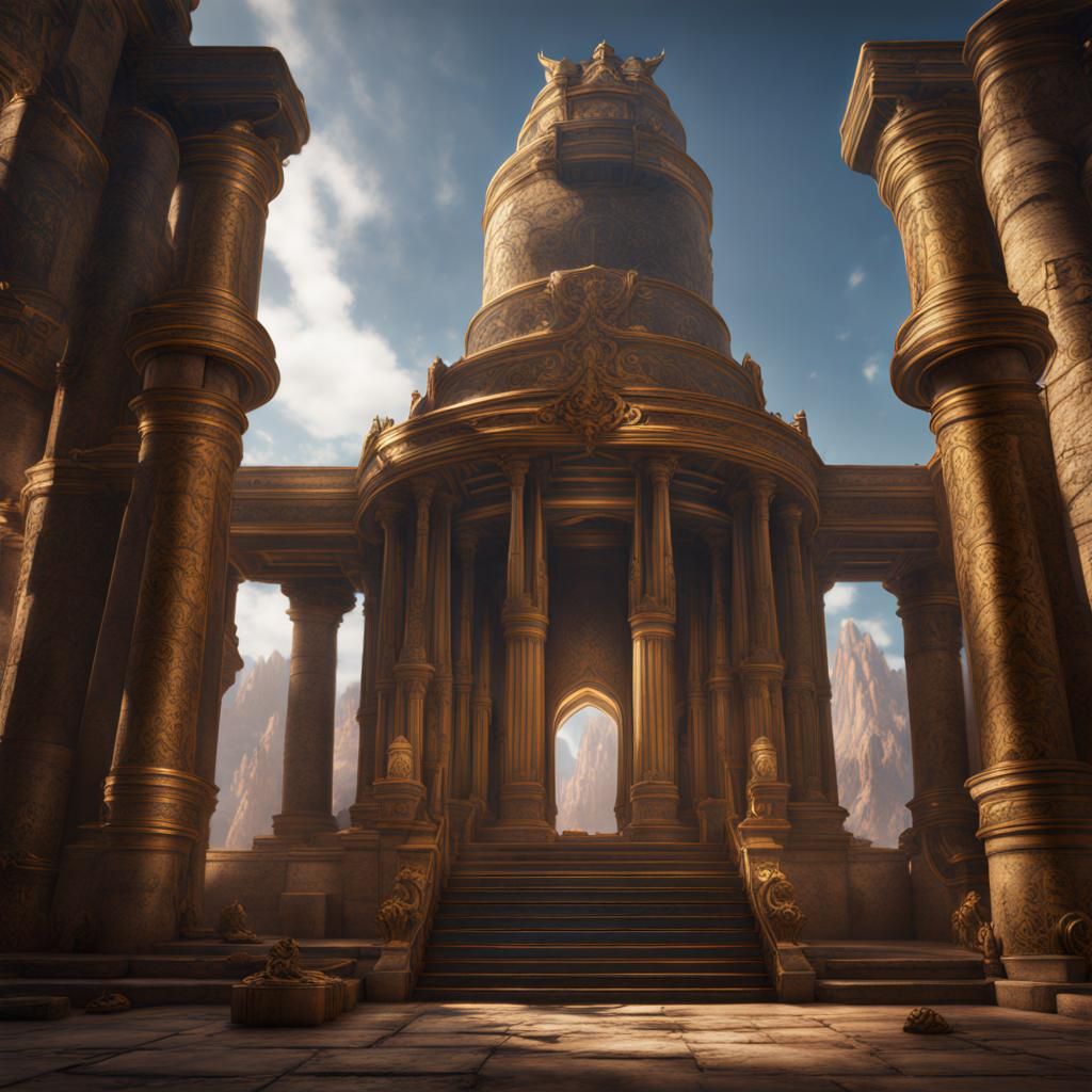 Temple of Solomon in Vibrant Fantastical Style