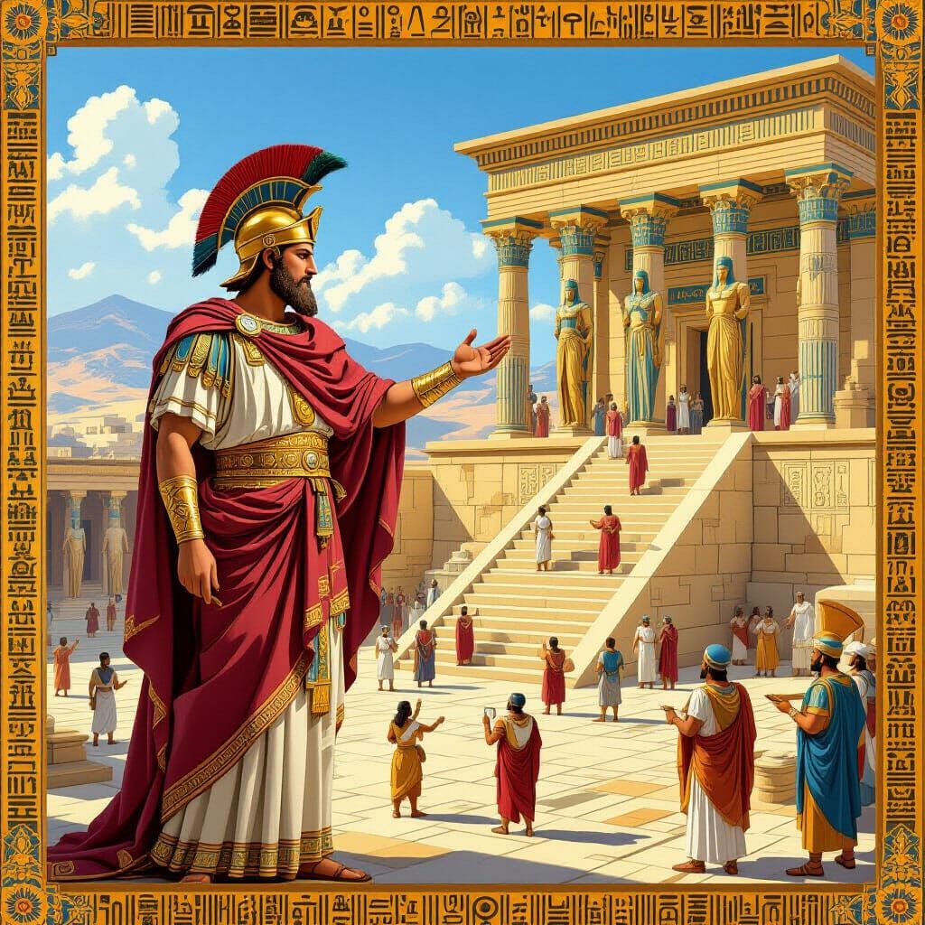 Ptolemy Oversees Library of Alexandria Construction