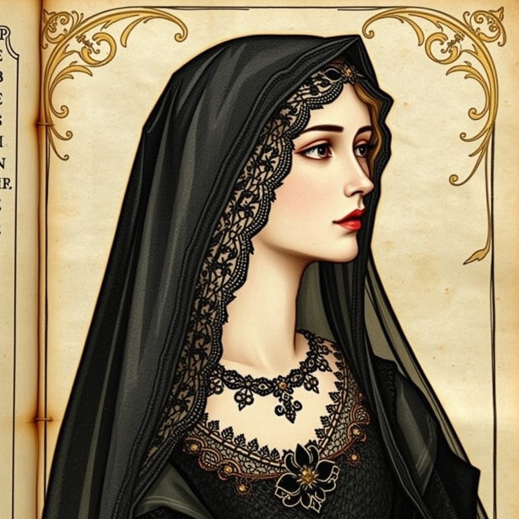 Old illuminated manuscript on vellum