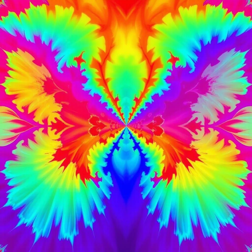 Vibrant Rainbow Fractal Gradient Art