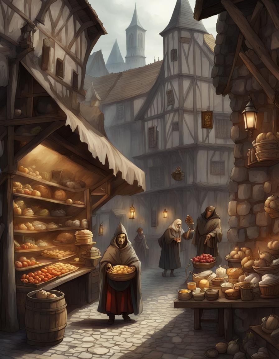 Medieval City: Ghosts and Living Coexisting