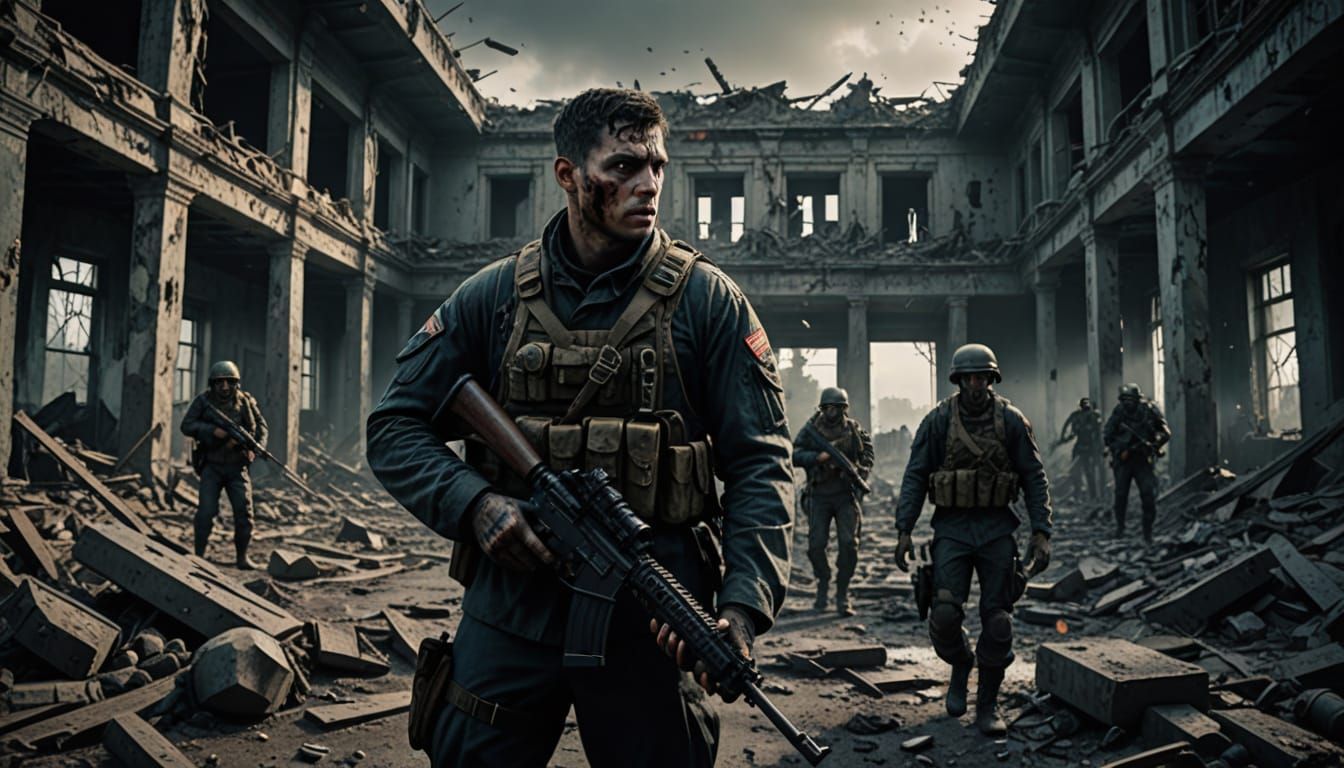 Cyberpunk Apocalypse Scene in Photorealistic Style