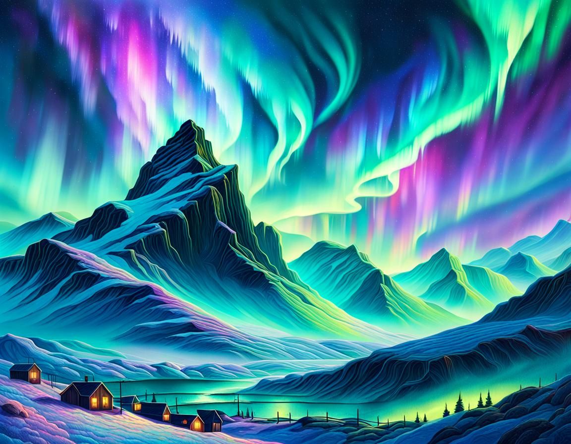 Cosmic Vardø After the Storm: Ayahuasca Vision Art