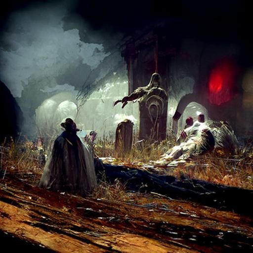 Sinister Graveyard Horror Scene
