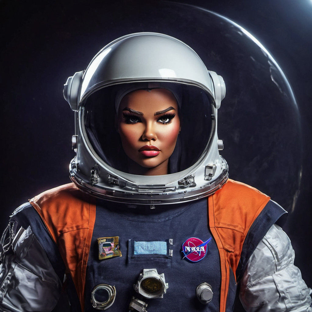 NASA Astronaut Portrait with Helmet in Hand