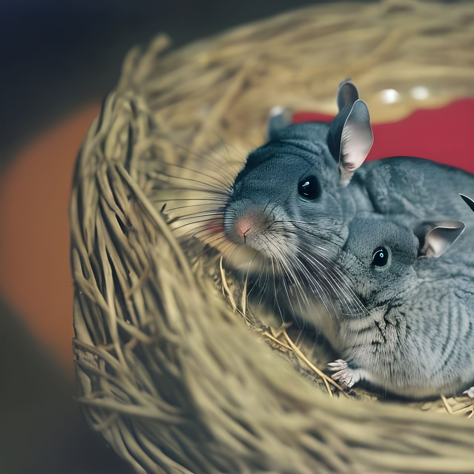 Chinchilla Family Portrait in Vermeer Style
