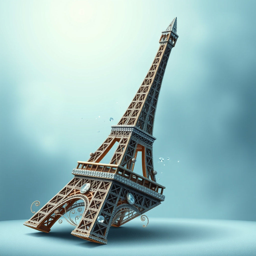 Eiffel Tower Hat in Art Nouveau Style