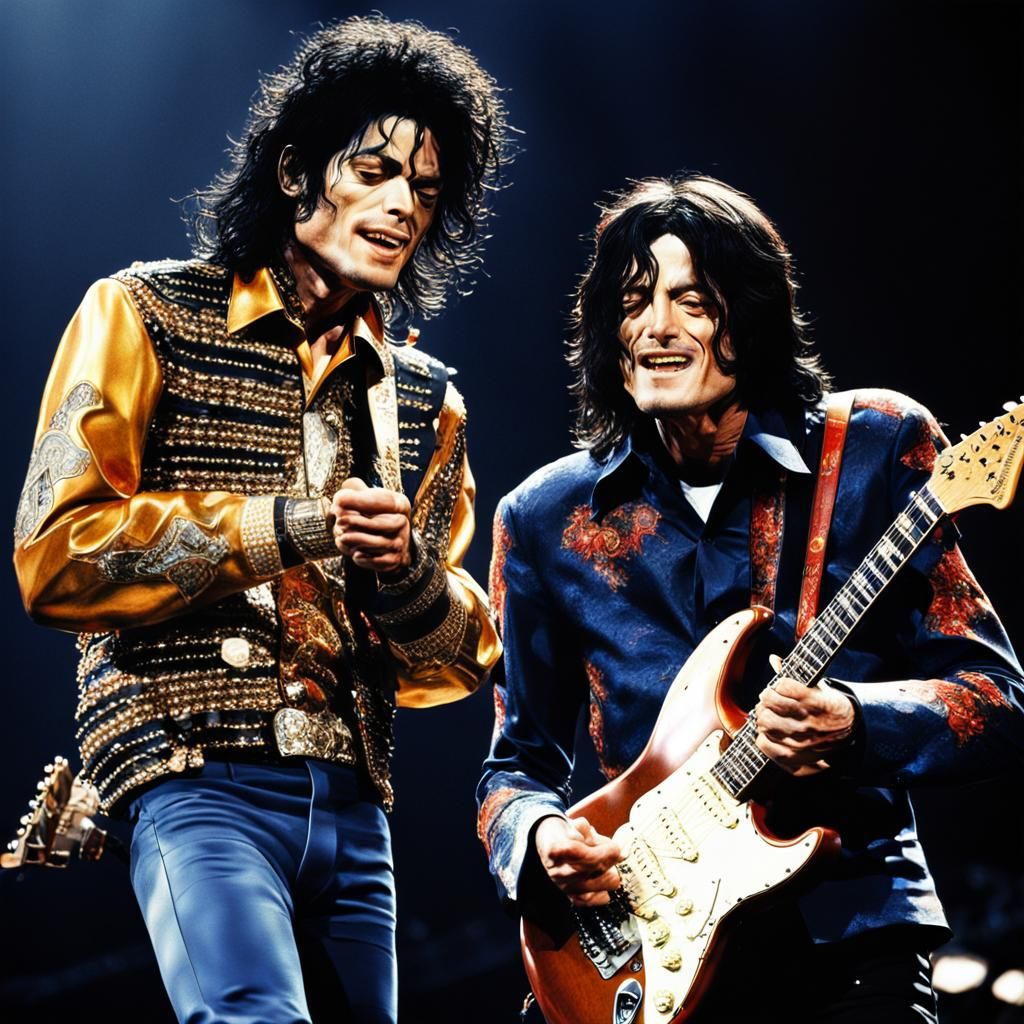 Hyperrealistic Image of Michael Jackson and John Frusciante