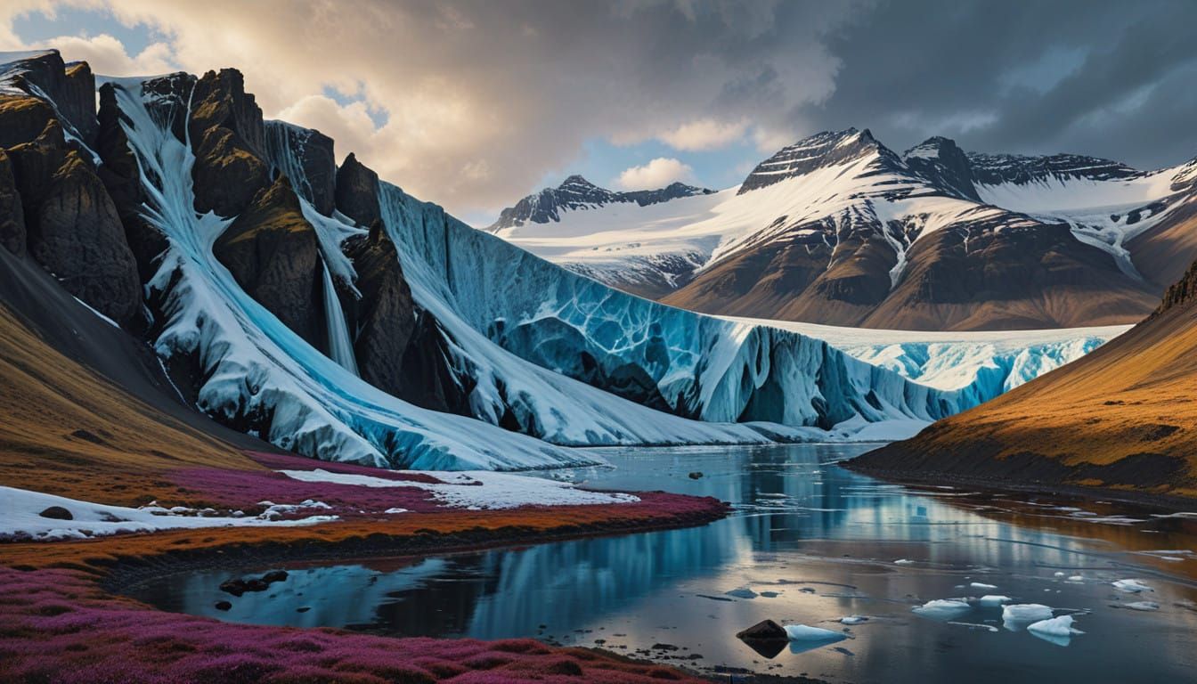 Majestic Icelandic Glacier Landscape in Velasco Style