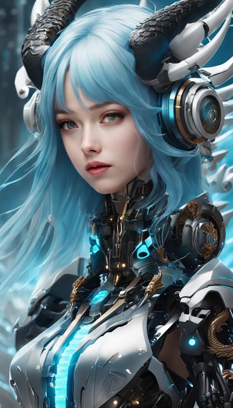 Chimera Girl with Robot Skeleton and Slime Body