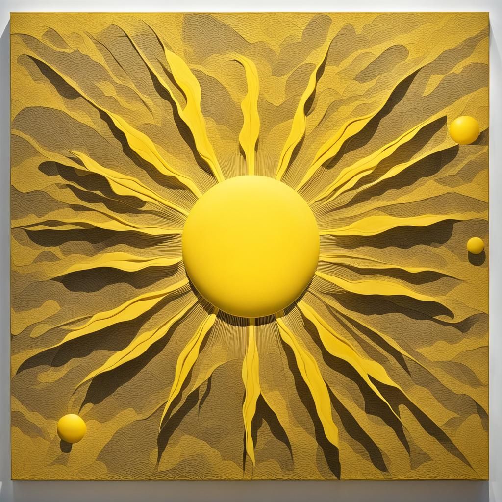 Luciano Fontana Inspired Yellow Sun Canvas