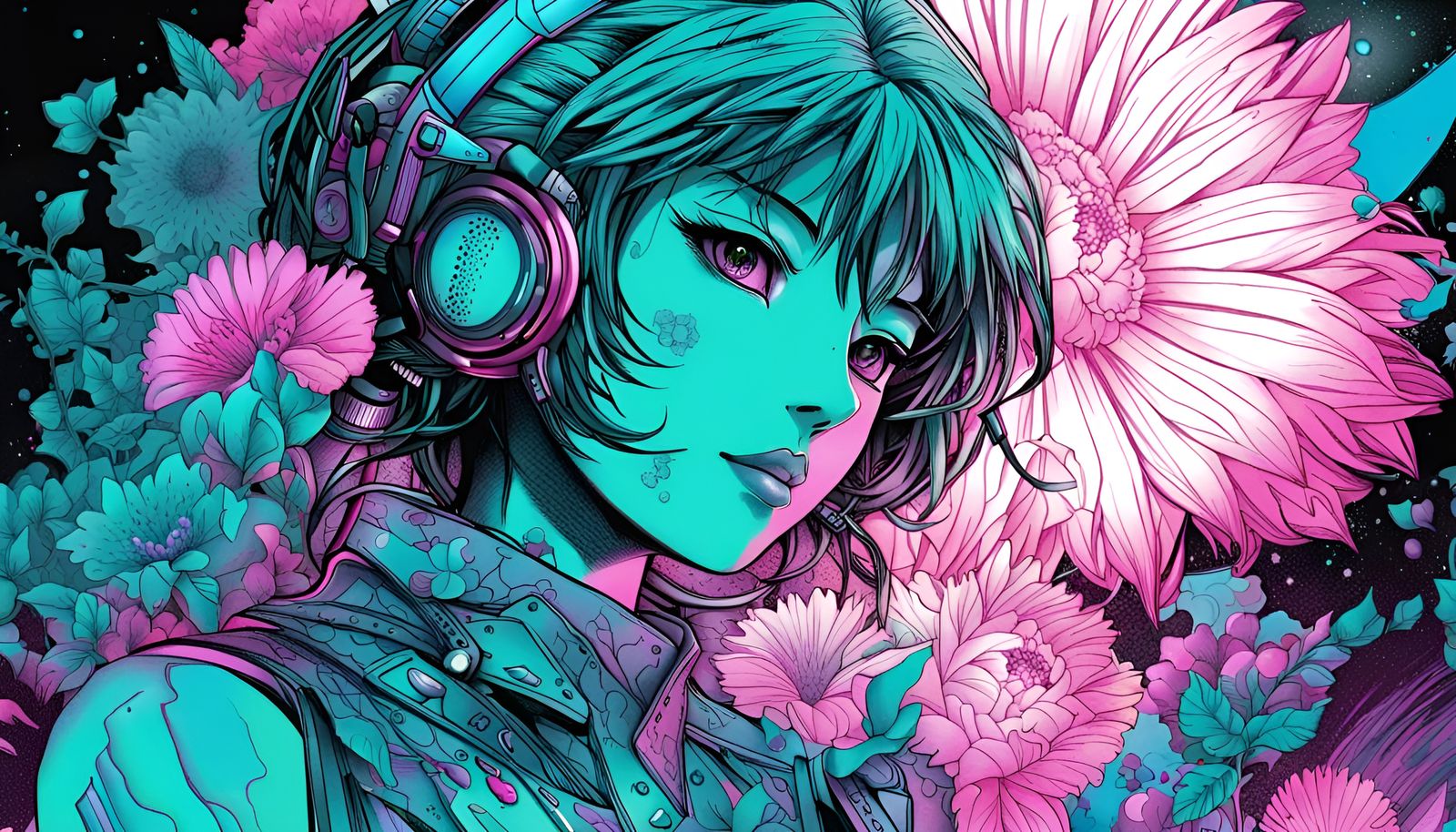 Cyberpunk Flower Girl