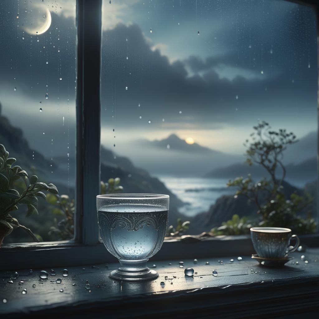 Dreamlike Sea of Cups: Hyper-Realistic Digital Painting
