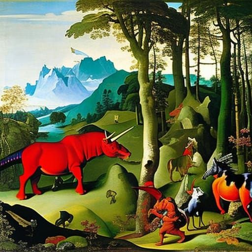 Mouse Scares Dinosaurs in Magical Forest