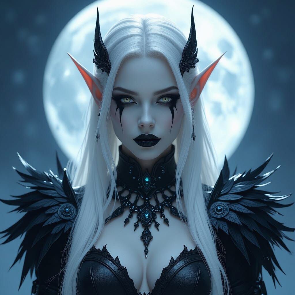 Gothic Elven Queen in Hyperrealistic 3D Render