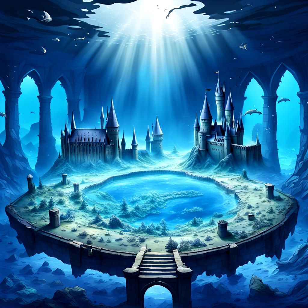 Underwater Ruins of Hogwarts Castle