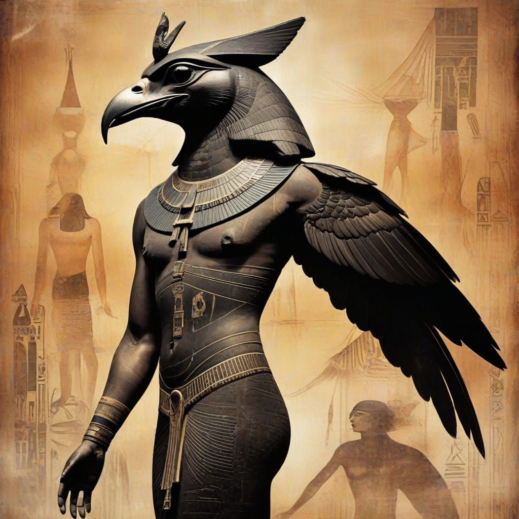 Horus in Vintage Egyptian Aesthetic