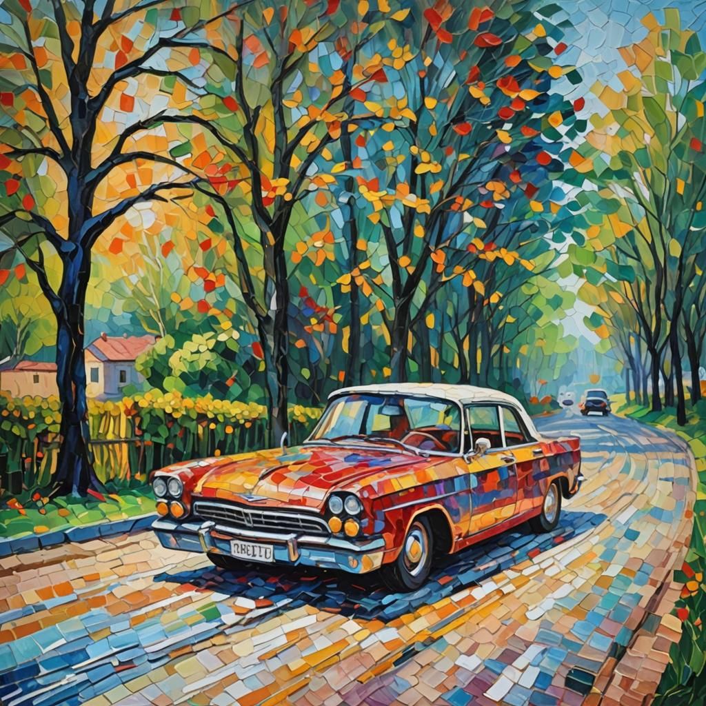 Christine's Car Upgrade: Expressionist Oil Painting