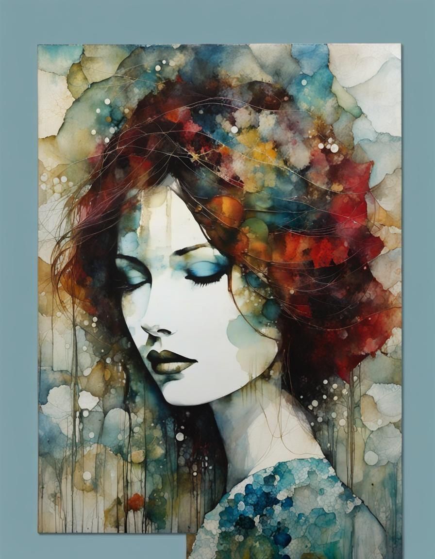 Surreal Seascape in Encaustic Painting Style