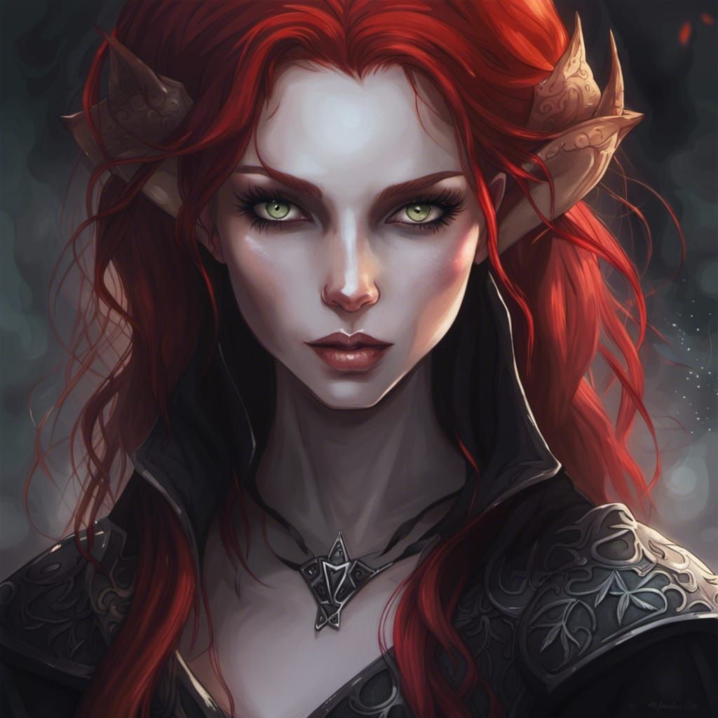 Enchanting Dark Elf Girl Portrait