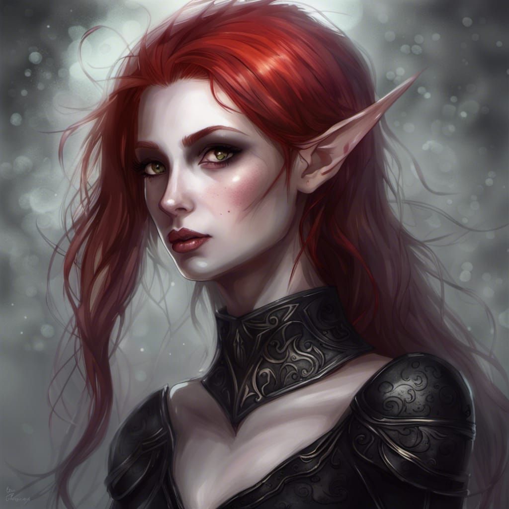 Enchanting Dark Elf Girl Portrait