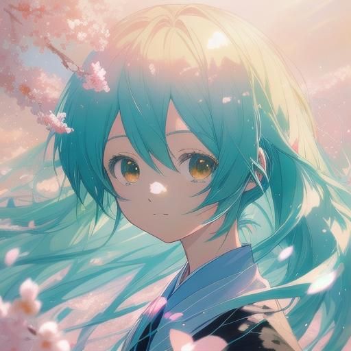 Hatsune Miku as The Fool in Anime Style
