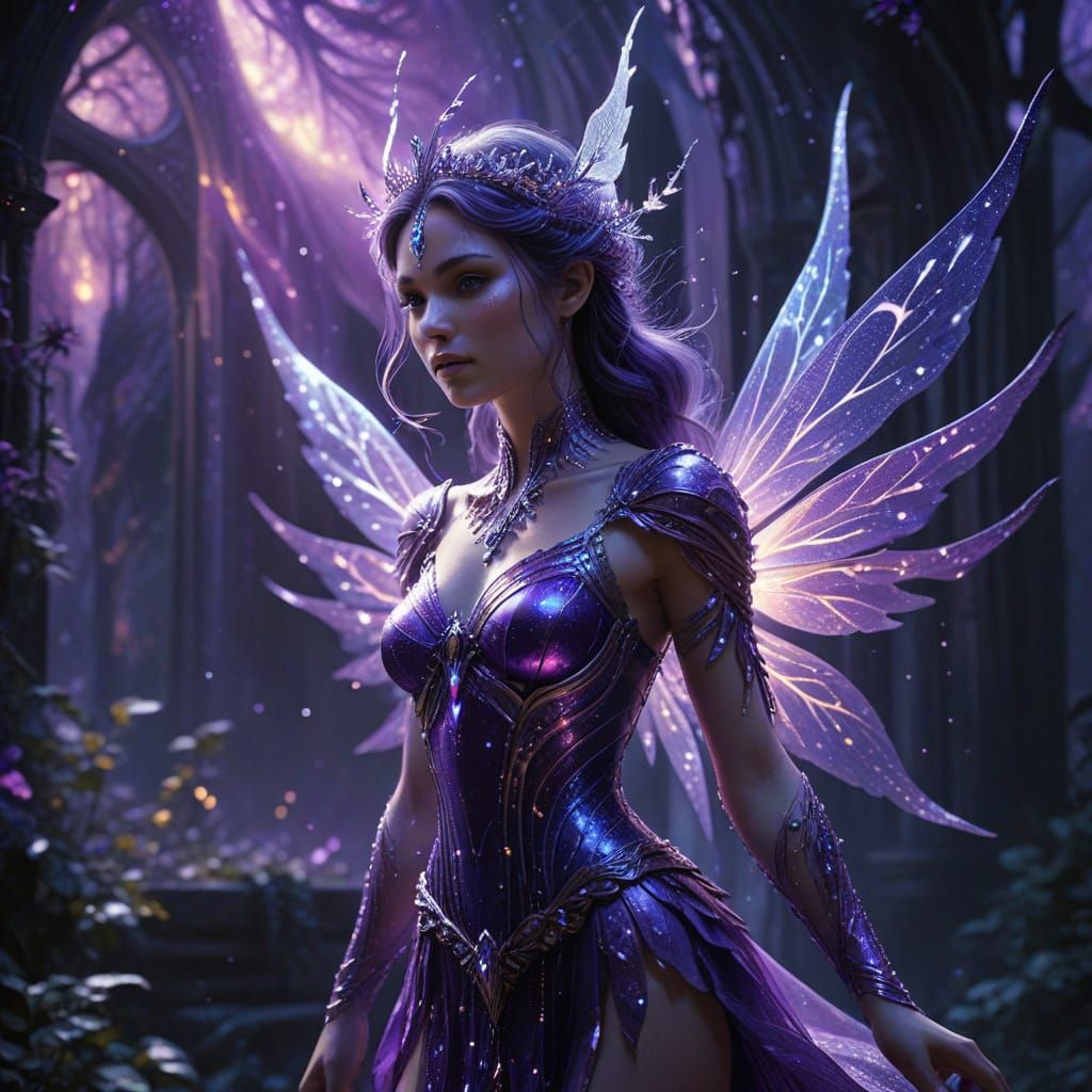 Epic Fairy Queen in Shimmering Purple Aura