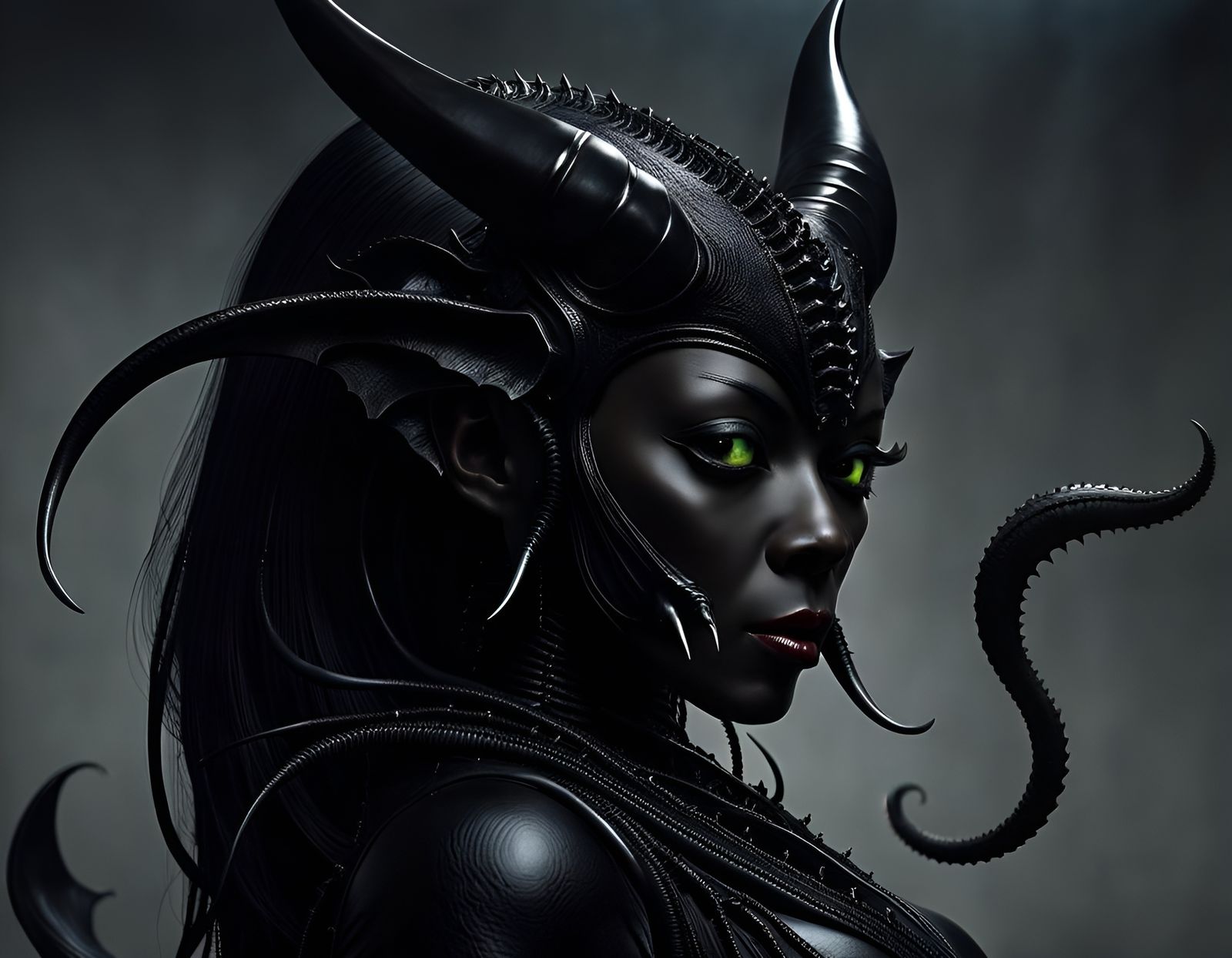 Lovecraftian Night Gaunts in Art Nouveau Style