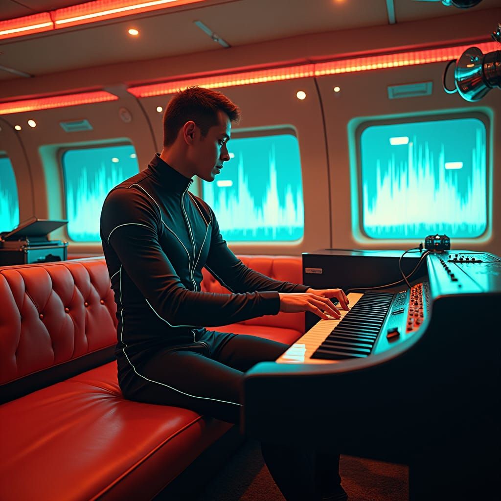 Synthwave Pianist in Zeppelin Lounge