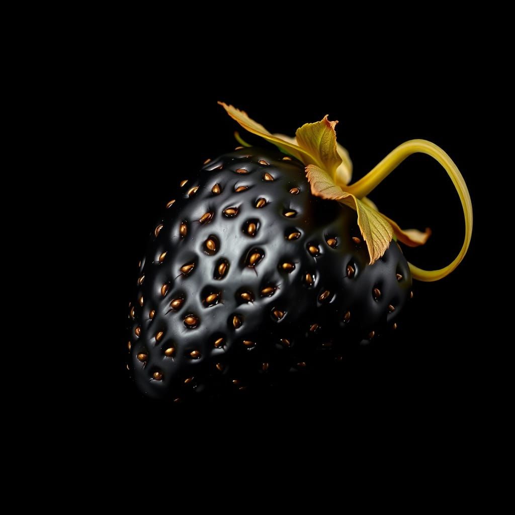 Luxurious Black Strawberry with Golden Accents