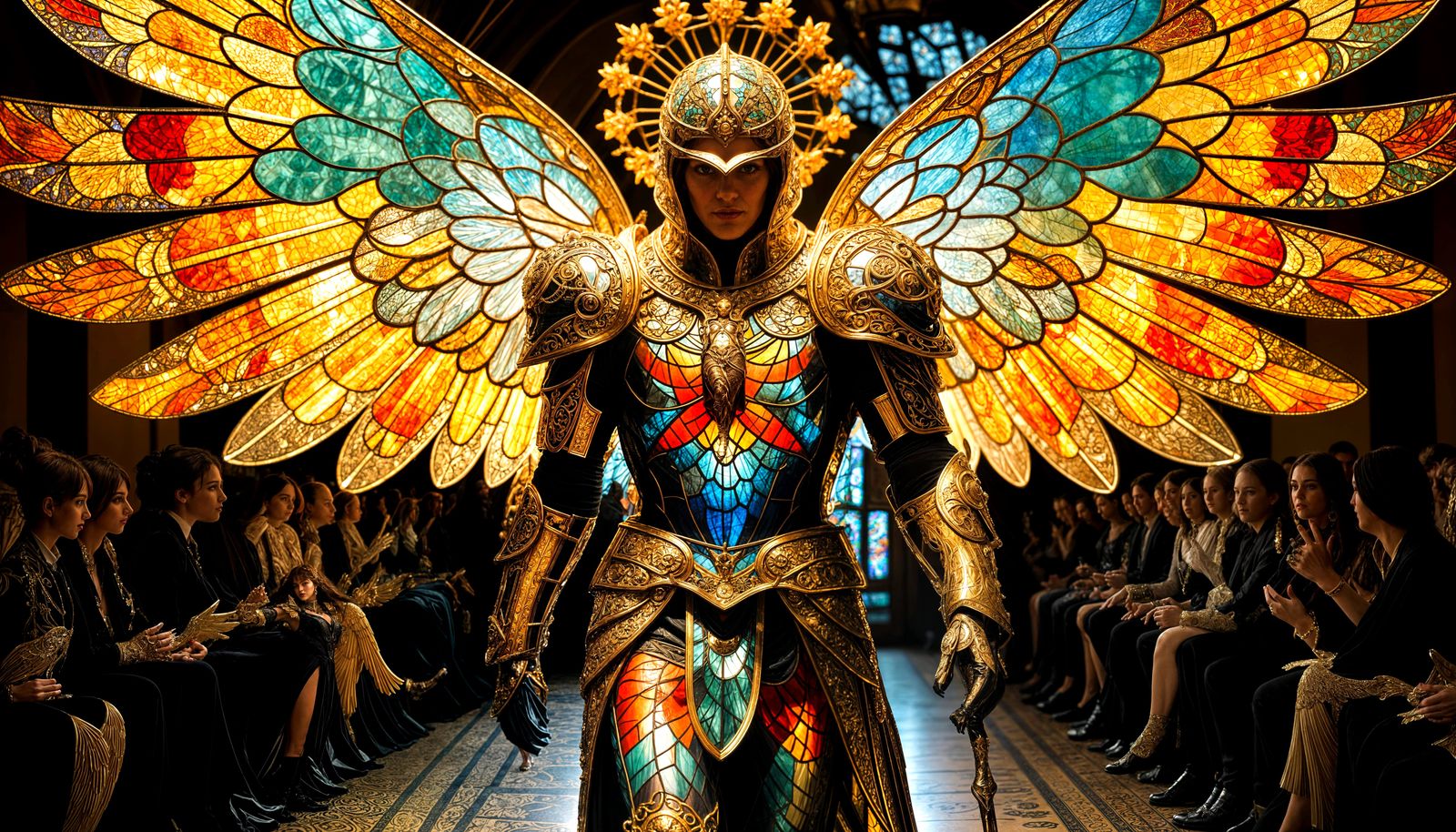 Stained Glass Angel Struts Down the Catwalk in Opulent Fashi...