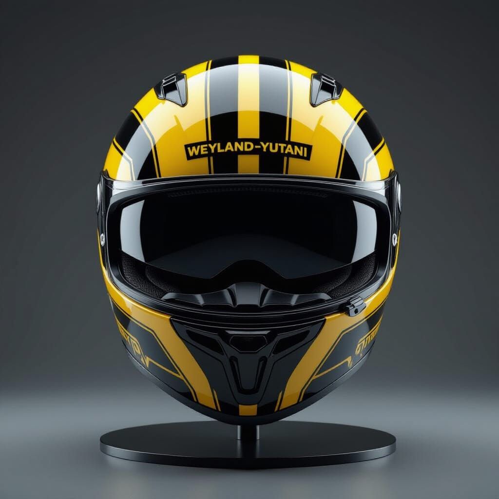 Weyland-Yutani Motorcycle Helmet in Yellow and Black