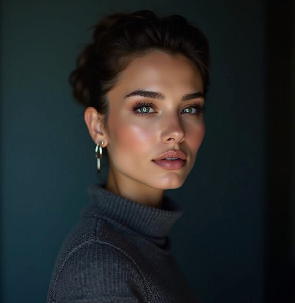 Androgynous Fashion Influencer in Softbox Lighting