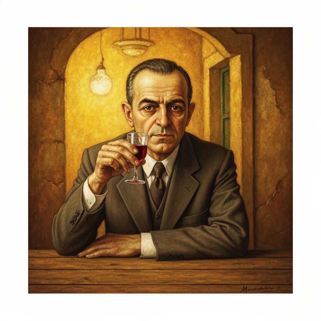 Fernando Pessoa Enjoys Wine in Historic Mouraria Taberna