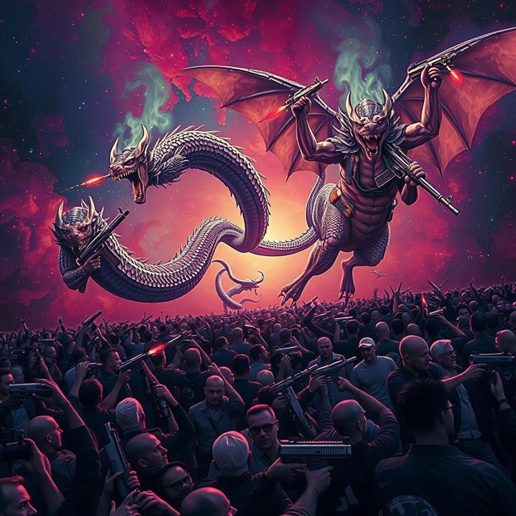 Cosmic Fusion: Dragons and People in a Nebula