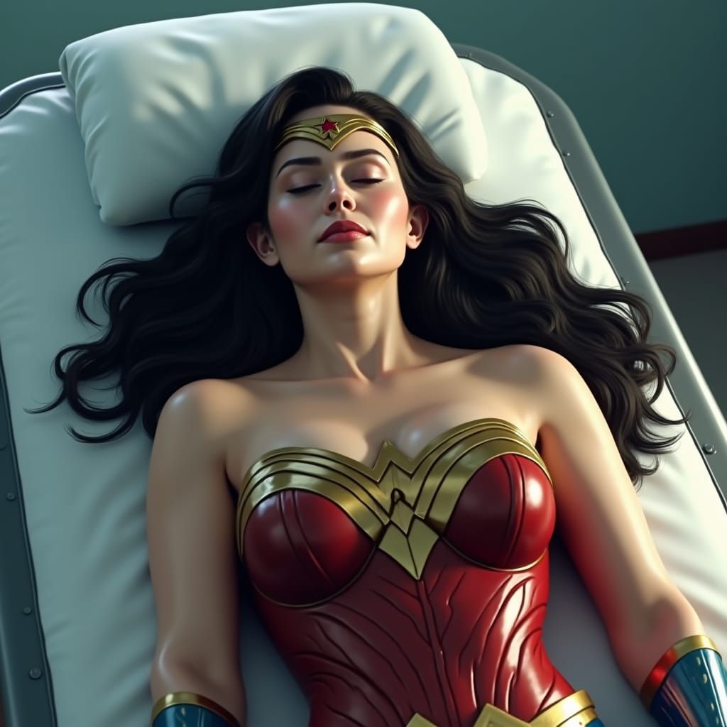 Wonder Woman on Examination Table: Fantasy Concept Art
