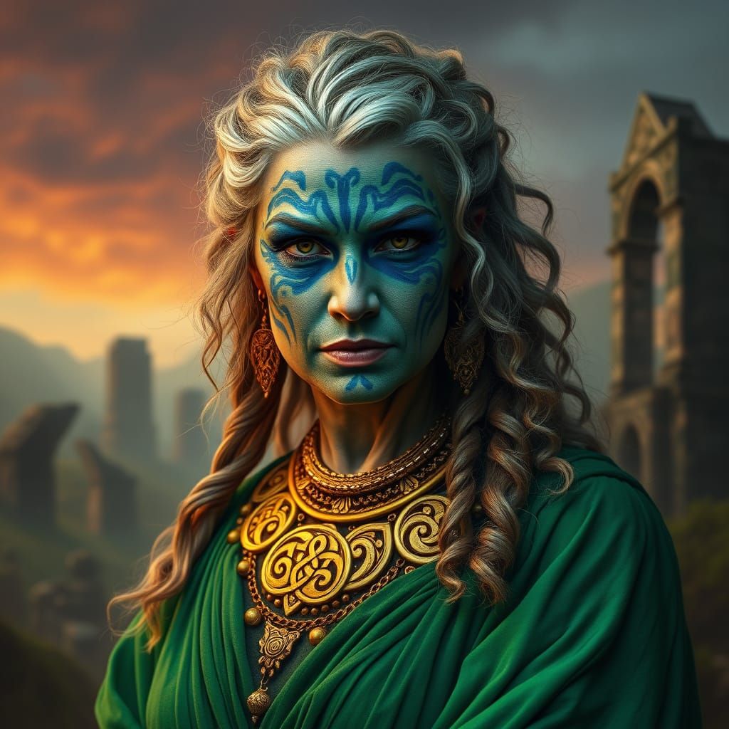 Emerald Warrior Queen in Celtic Splendor