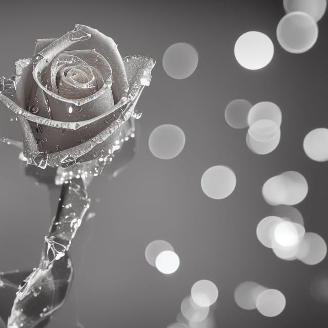 Shattered Glass Rose Reflection: Professional Photography