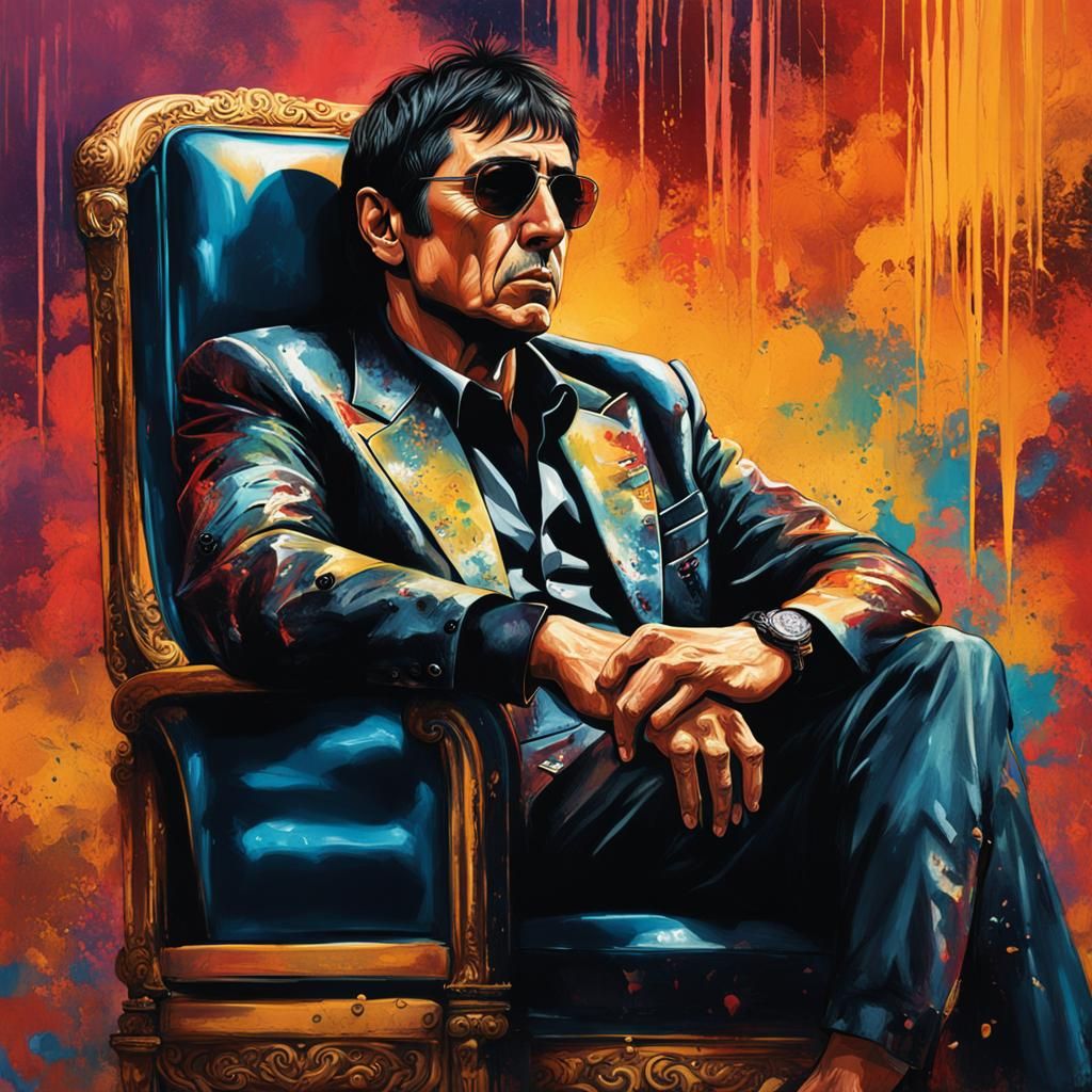 Tony Montana Grunge Portrait in Hyperrealistic Style