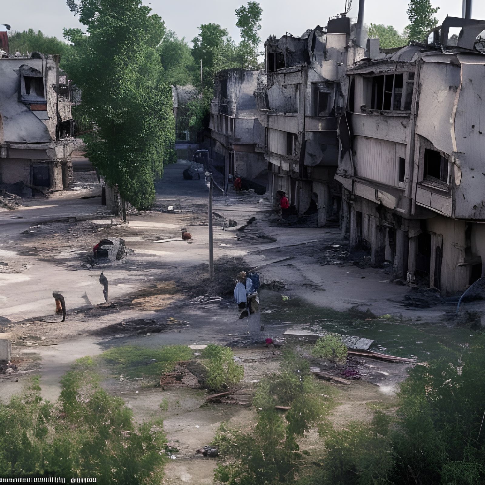 Destroyed city in Ukraine