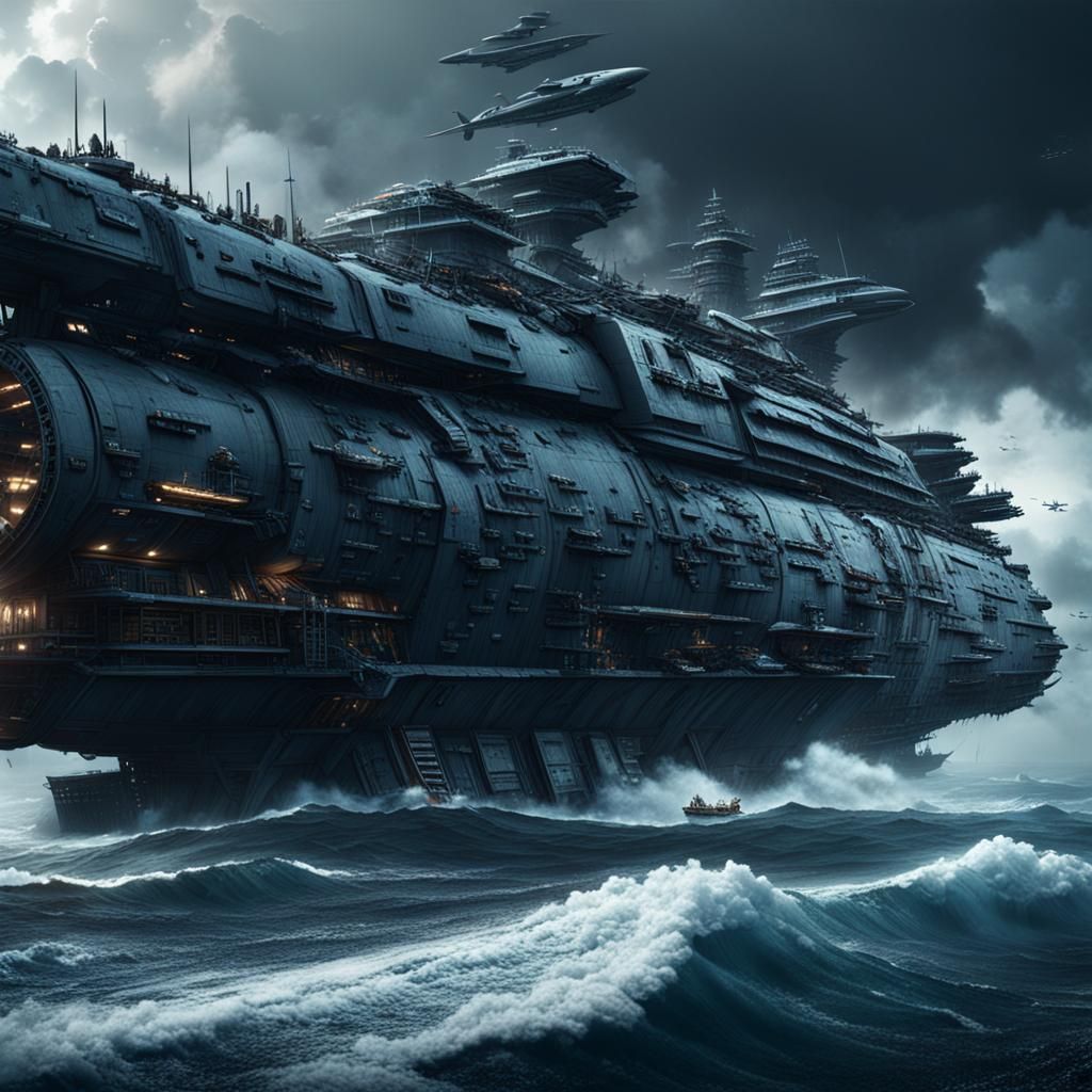 Epic Fleet Prepares for Landfall: Digital Matte Painting