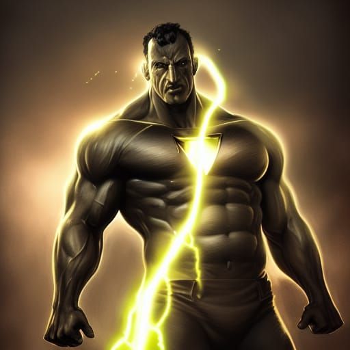 Black Adam Illustration in Hyper-Realistic Style