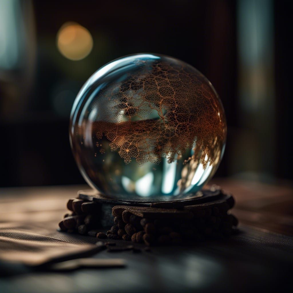Detailed Glass Sphere with Shallow Depth of Field