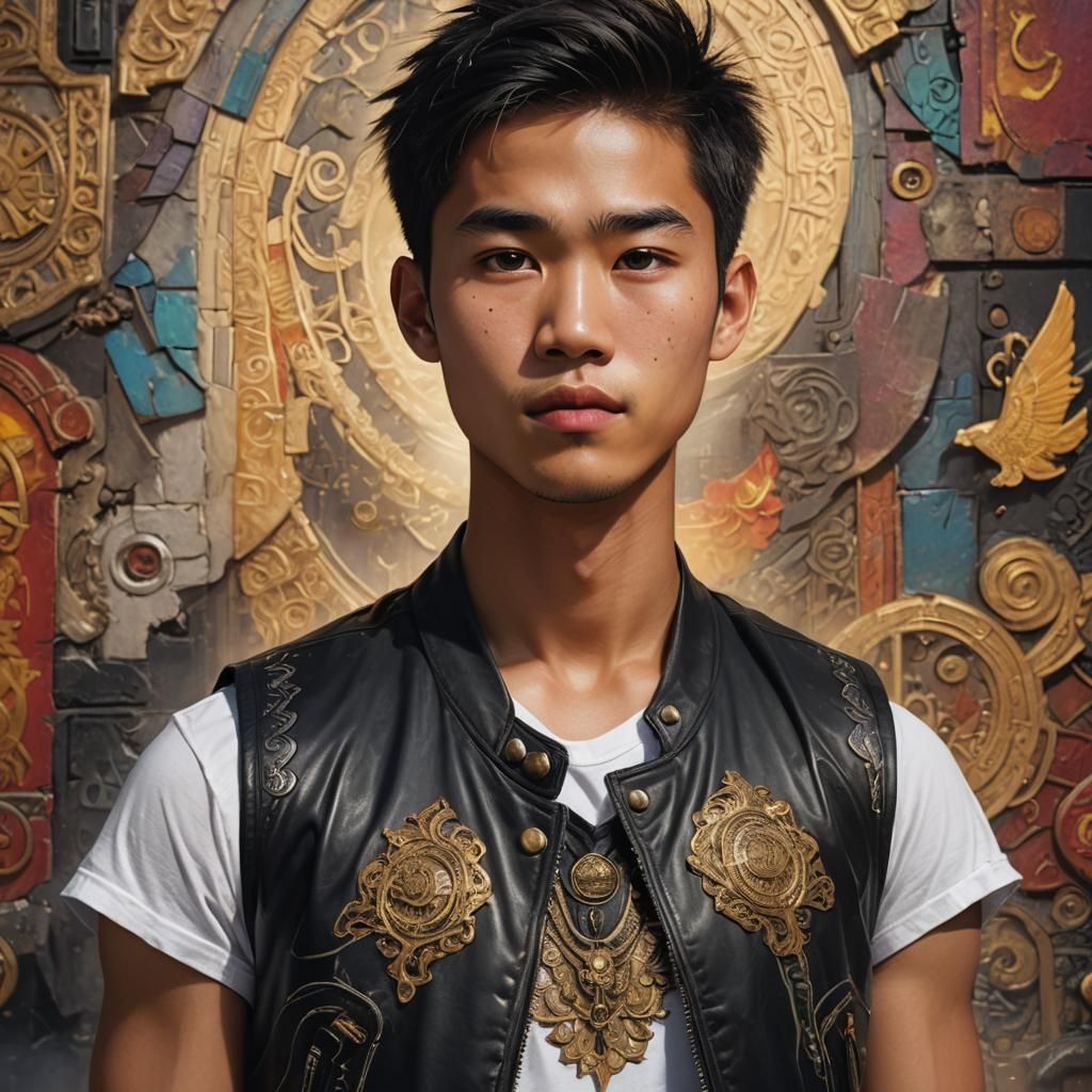 Expressive Young Man in Dramatic Fantasy Portrait