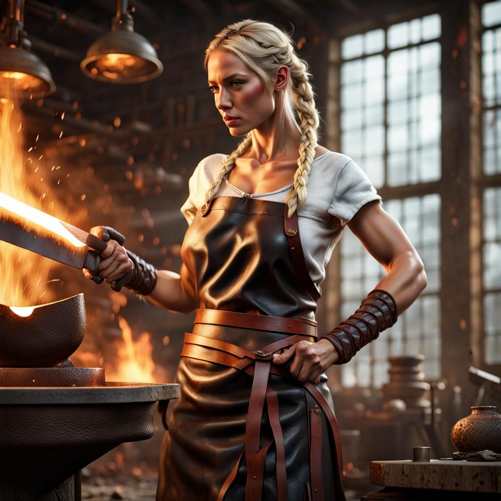 Epic Sword Forging by a Powerful Blacksmith